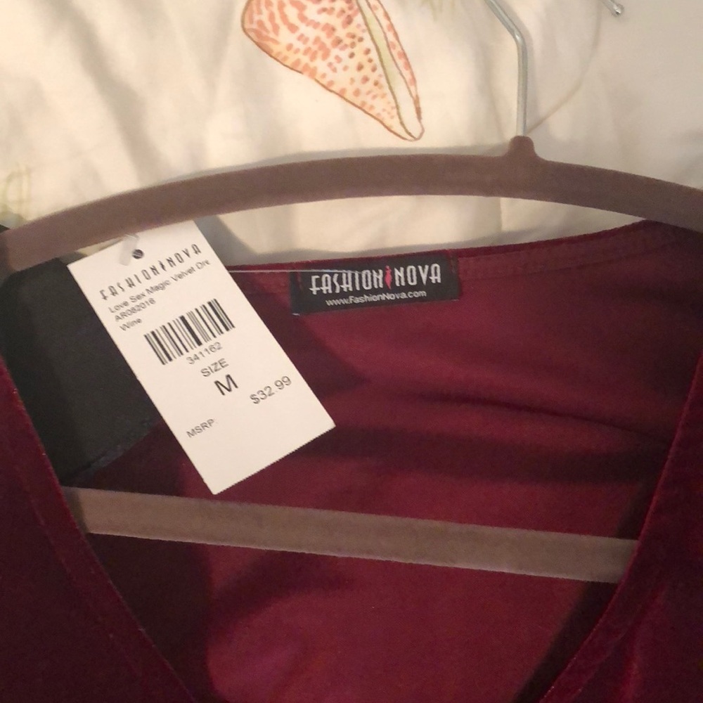 Red / Burgundy Holiday Dress - long, high slit